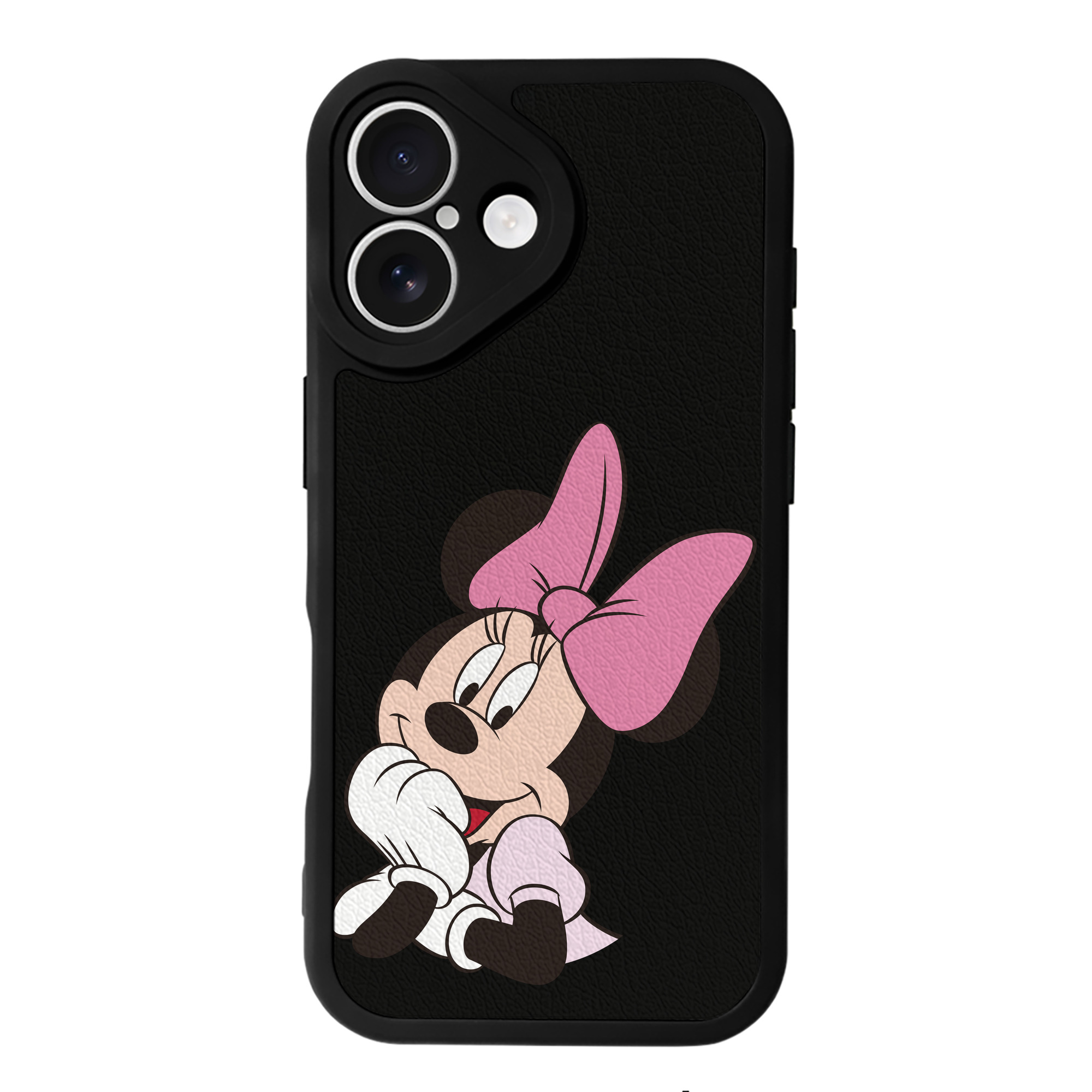 （画像用） ミッキーマウス Mickey Mouse 【iPhone 16シリーズ対応】シリコンスマホケース（レザー調） 材質：シリコン